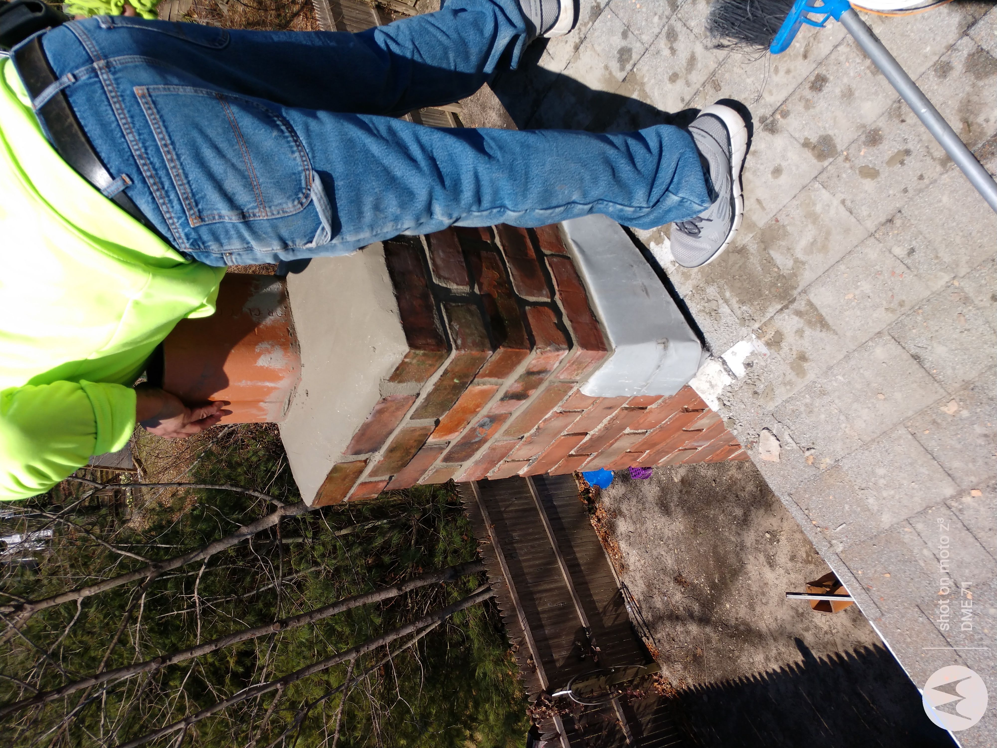 Cracked chimney professionally repaired in North Bellmore, NY